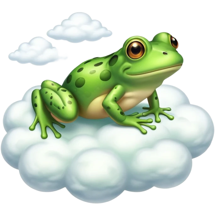 Frog jumping on a cloud emoji