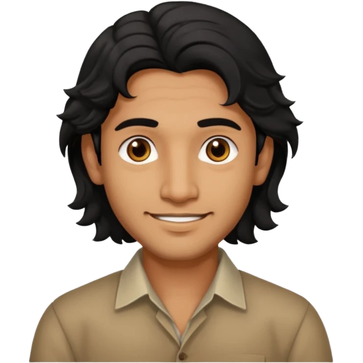 Indian fat guy south Indian wavy medium black hair ,tan darker skin emoji