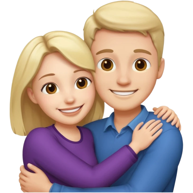 A hugging couple of a woman and a man emoji