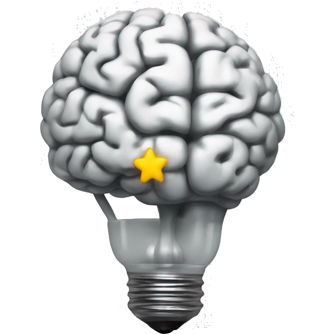 the human brain shaped idea lightbulb emoji