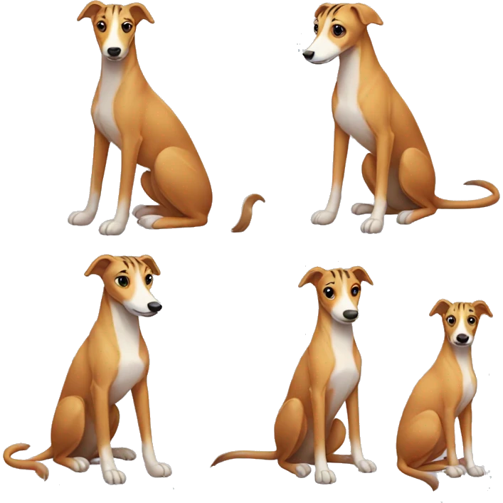 Fawn tiger greyhound sitting emoji