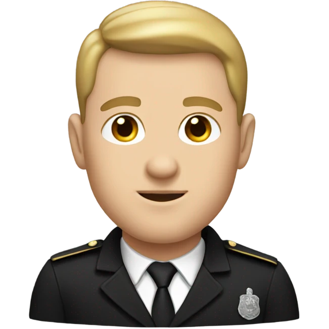 a white man in a black uniform emoji