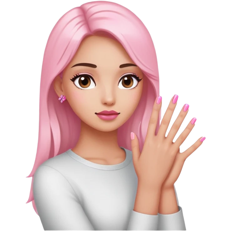 Gözünü kaydıran pembe ojeli emoji
