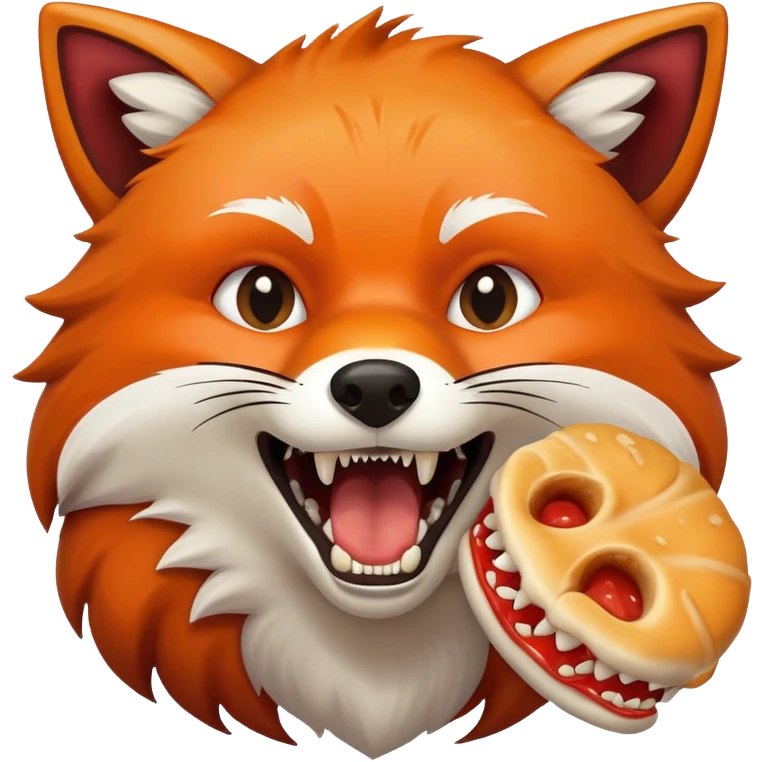 Fox eating dog emoji