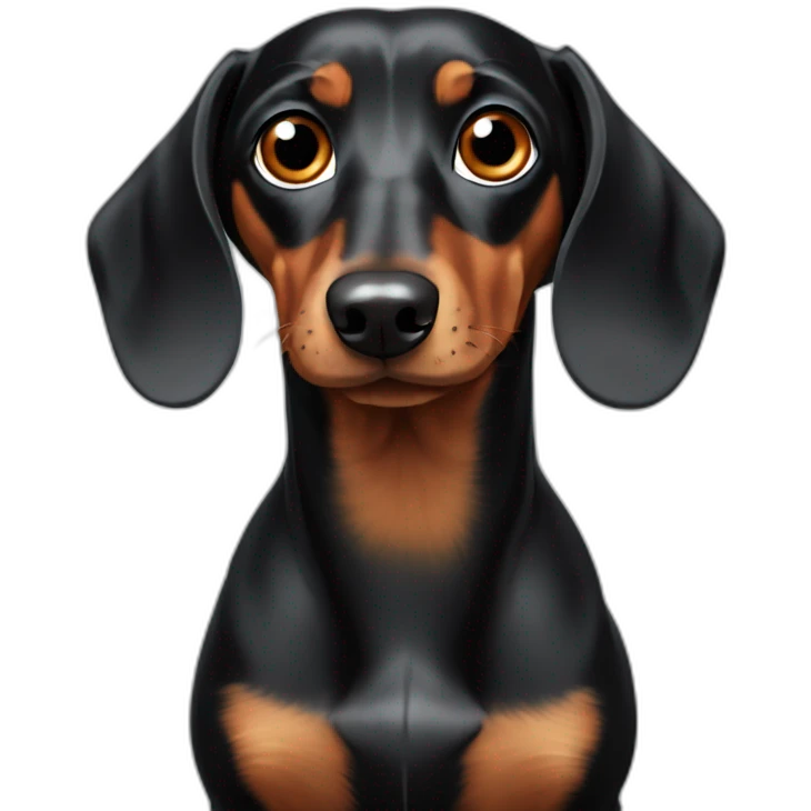 blach dachshund with big eyes emoji
