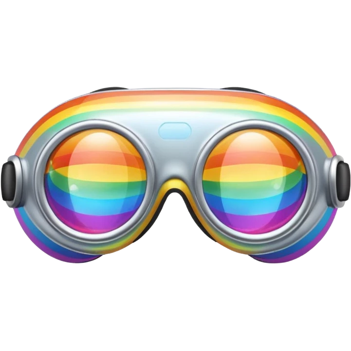 silver simulation rainbow goggles emoji