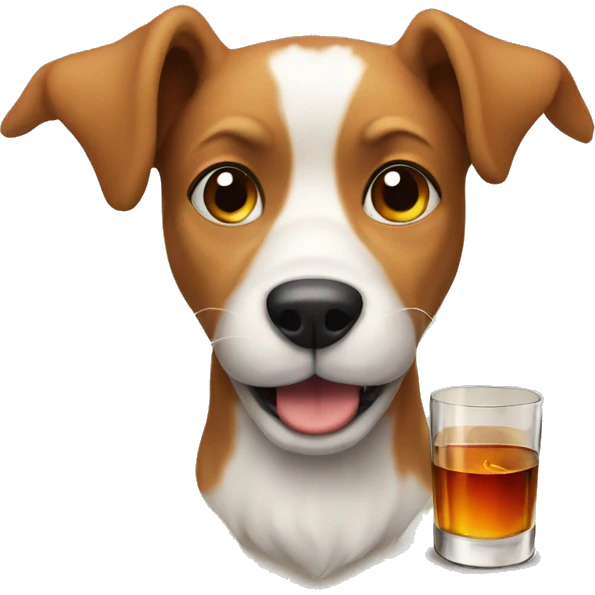 dog whit a whisky  emoji