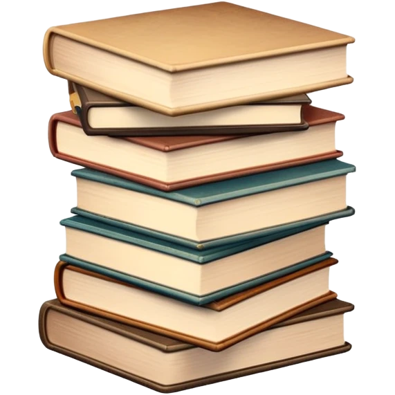 Stack of books with beige gradient colors emoji