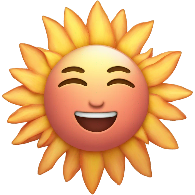 Peach shaped sun emoji