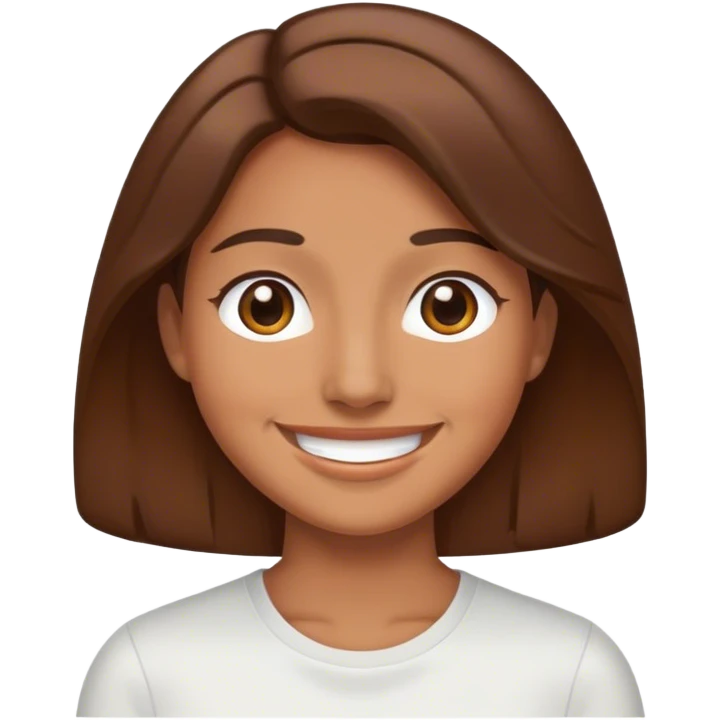 smiling solo with brown hair emoji
