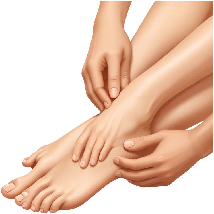Men’s hands massaging woman’s foot emoji