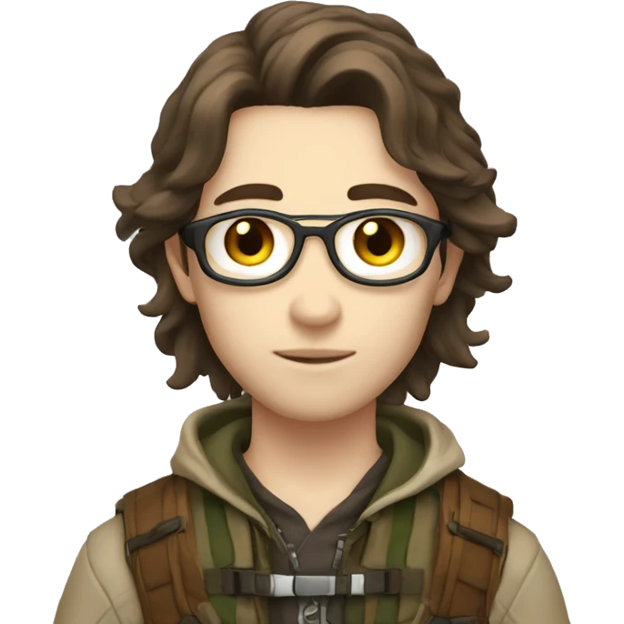 hunter-hunter-Illumi with brown hair white skin emoji