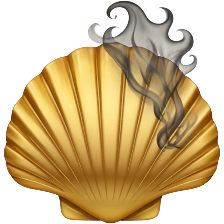 Gold shell with smoke coming out  emoji