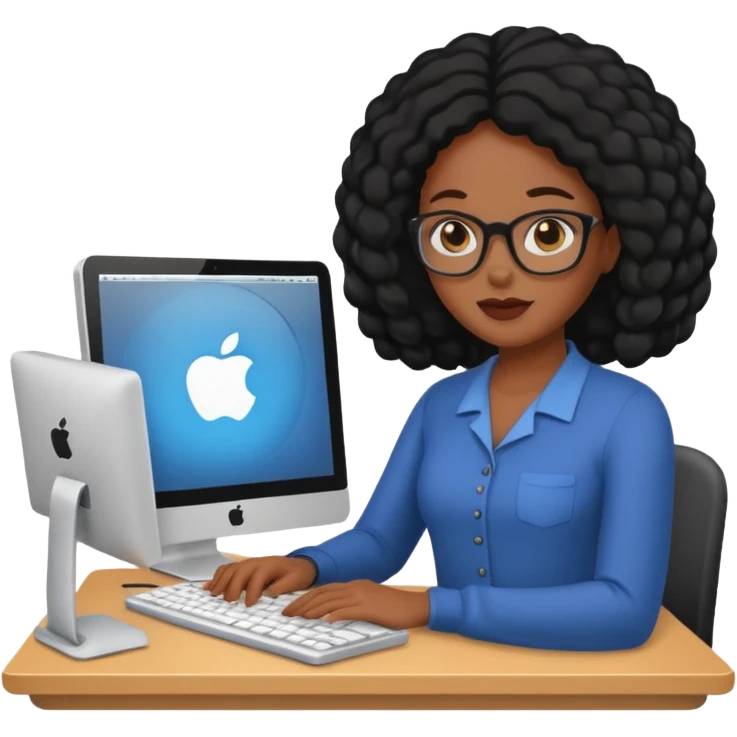 Femme noire + ordinateur  emoji