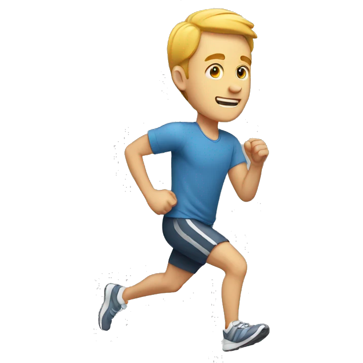white man running full body emoji