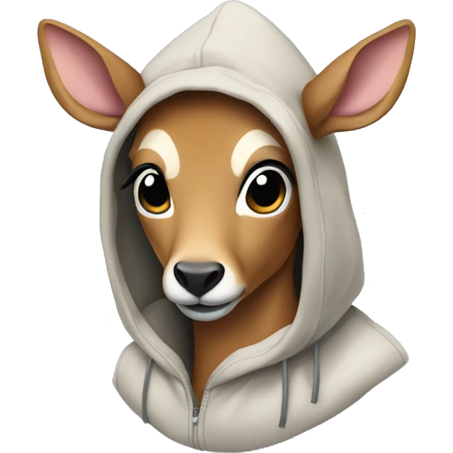 Doe wearing a hoodie emoji