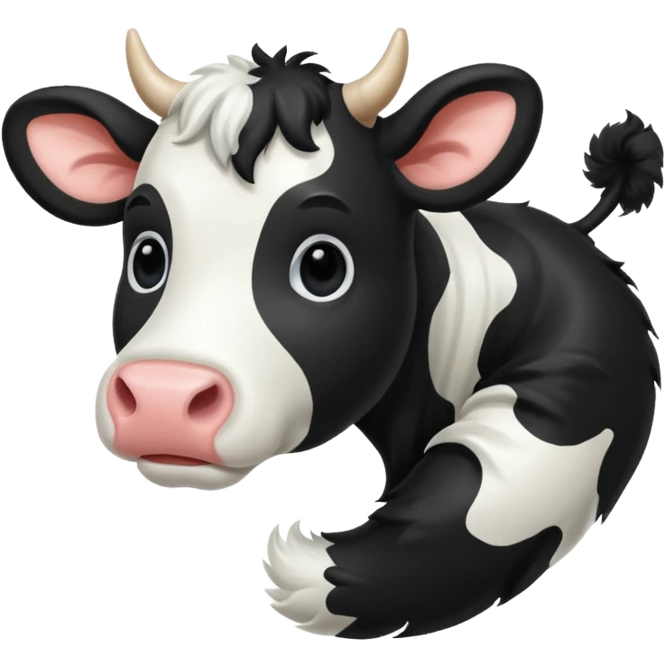 white and black cow tail emoji