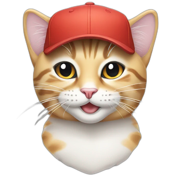smiling cat with snapback hat emoji