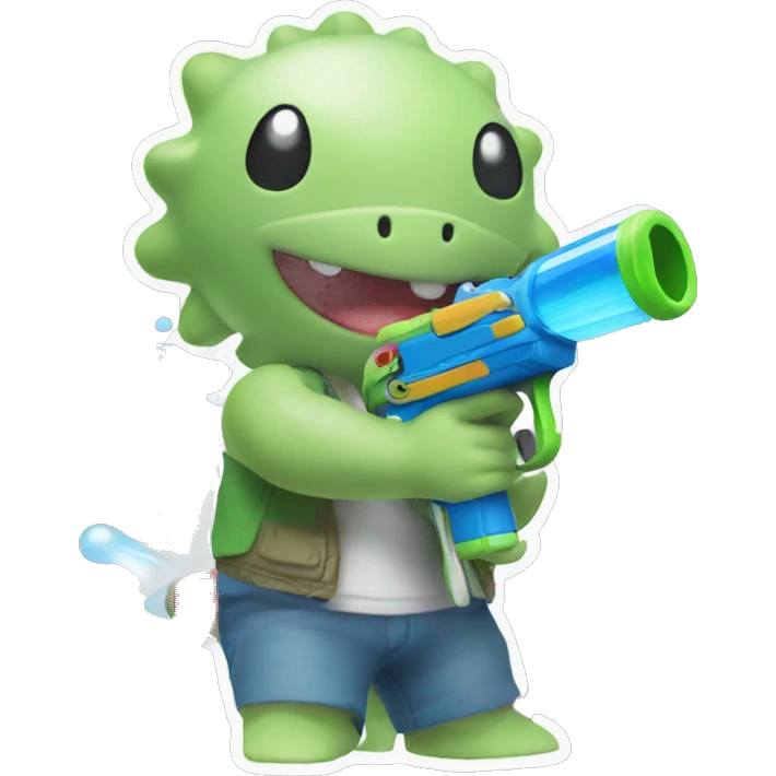 Breloom shooting a water gun emoji