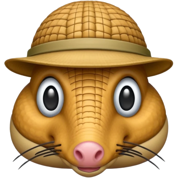 Armadillo face with incognito hat emoji