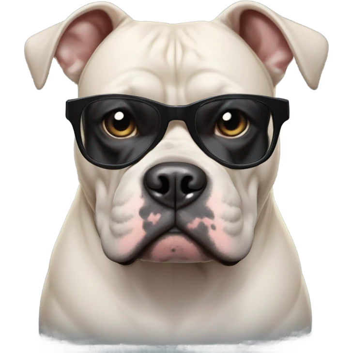 99% Black American Bully with nerd glasses emoji