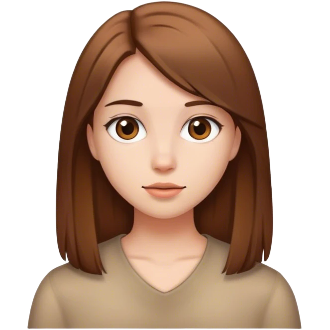 a girl with brown straight hair emoji