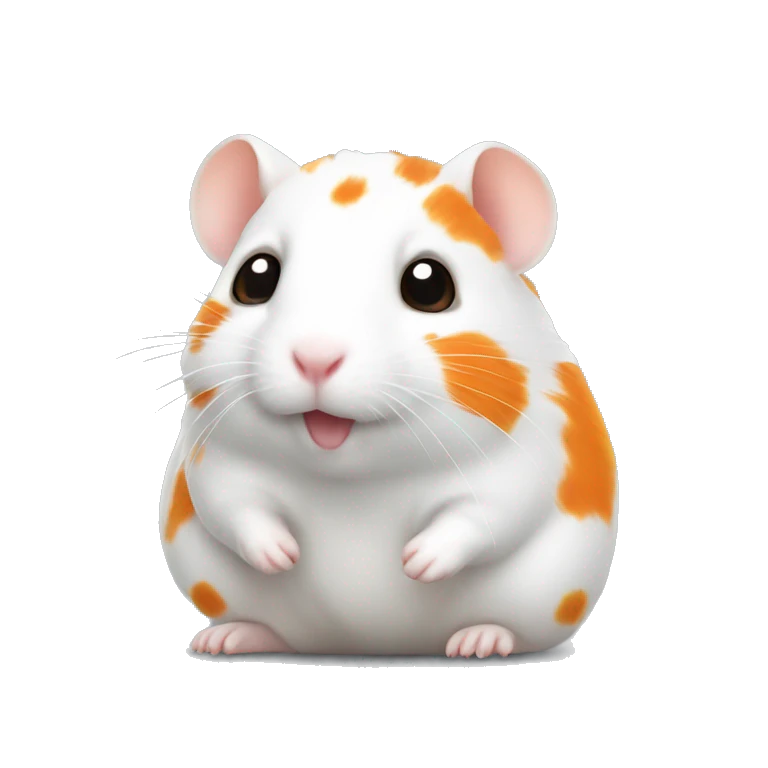 White hamster with orange spots  emoji
