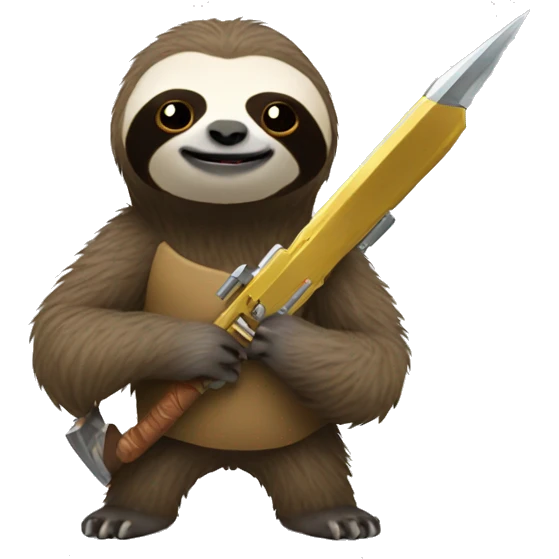 Sloth with a weapon emoji
