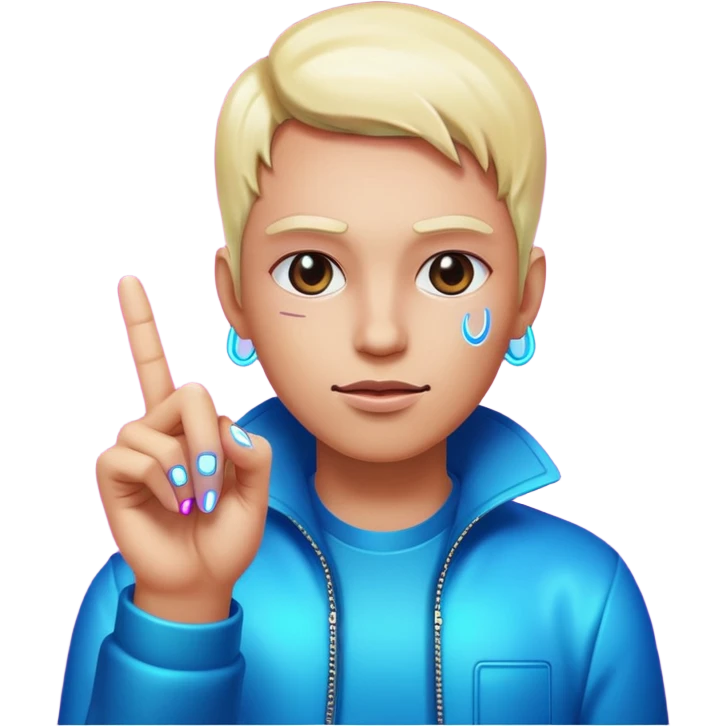 middle finger cyberpunk emoji