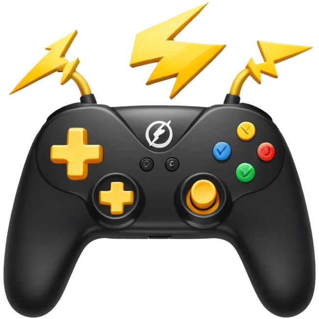 gaming controller with lightning bolts server logo emoji