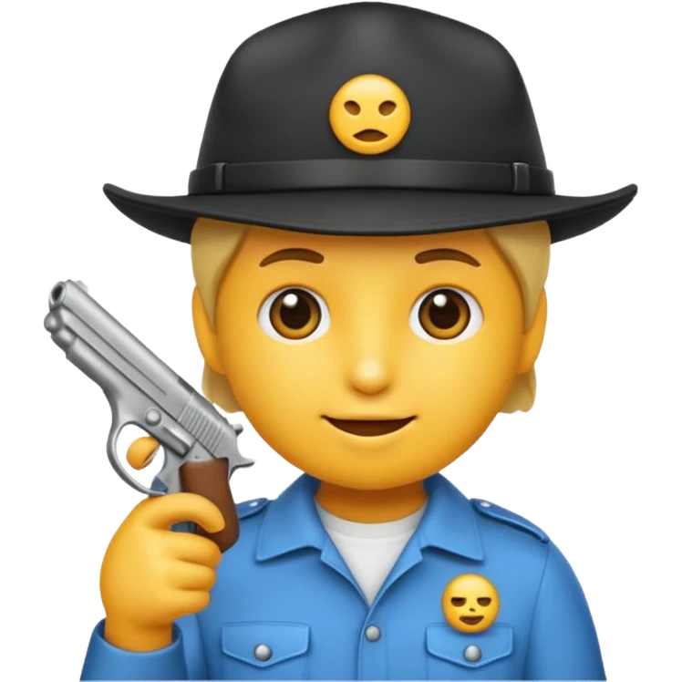 As un emoji que se vea la cabeza nada más con una gorra de lado y que no tenga aspecto infantil con una pistola  emoji