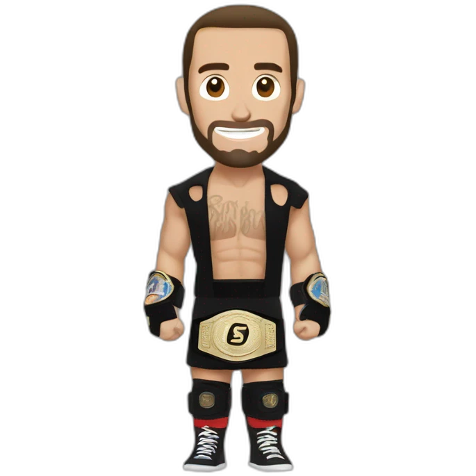 Cm punk with championship belt emoji