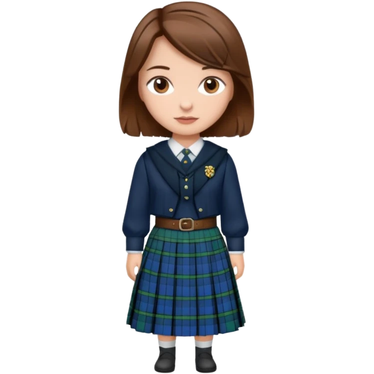 female with scottish attaire and brown hair emoji