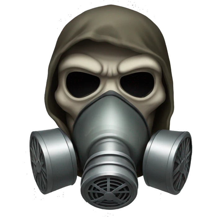 Angry Skull wearing full face gas mask emoji