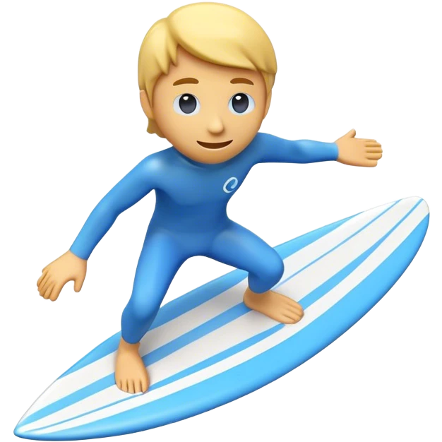 Make a 3D emoji surfer with the alpha sigh in colors blue and white  emoji