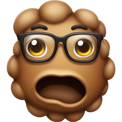 Poop with glasses emoji