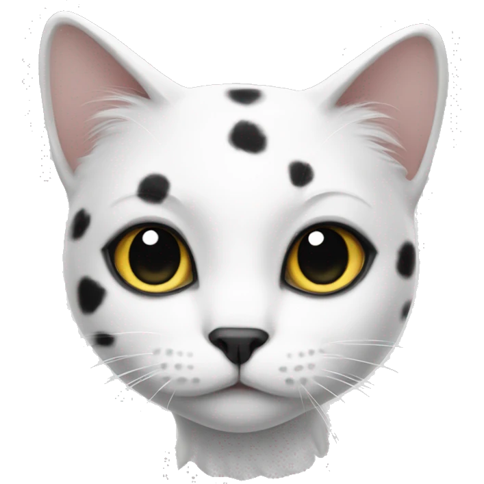 White cat with black spots  emoji