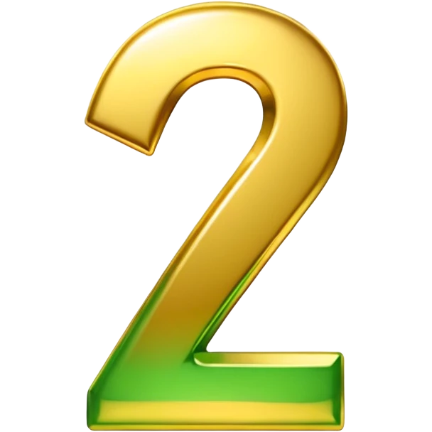 number 7 in golden and green shadows emoji