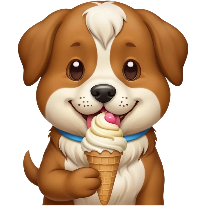 Dog holding icecream  emoji