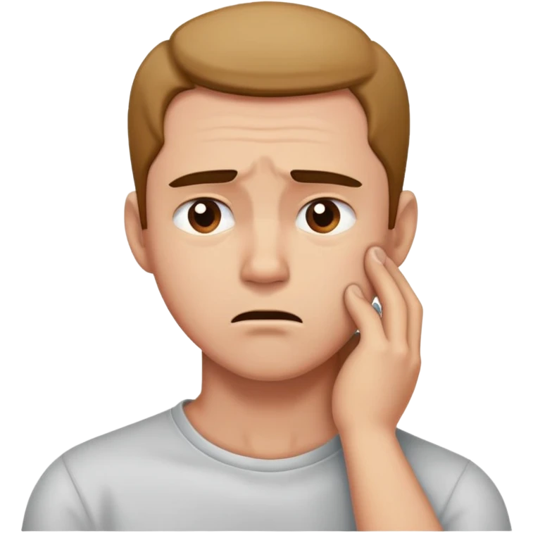 guy grabbing his neck and looking upset emoji