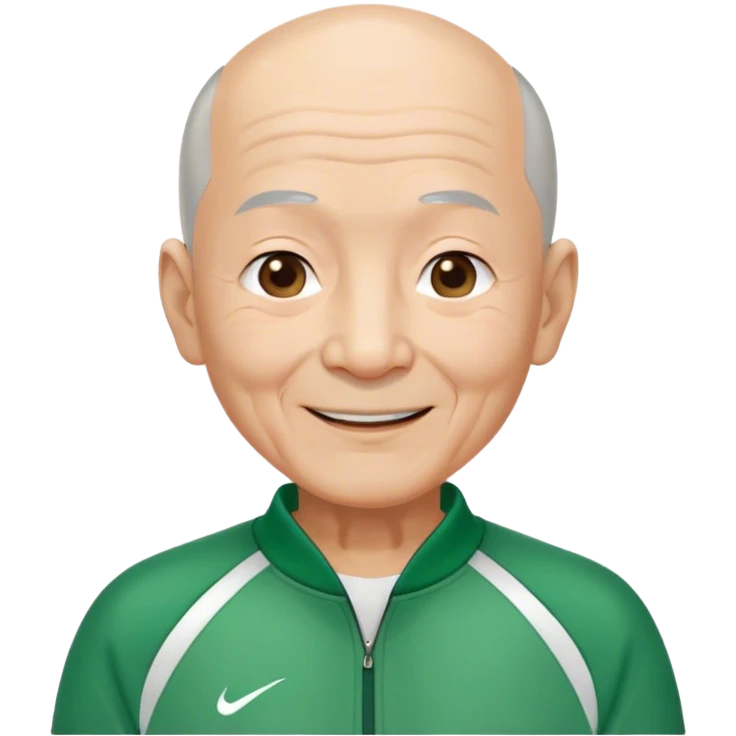 Oh Il-nam:  Age: 70s
Appearance: A frail old man with short gray bald hair, deep wrinkles, and a kind-looking smile.
Outfit: Green player tracksuit  emoji