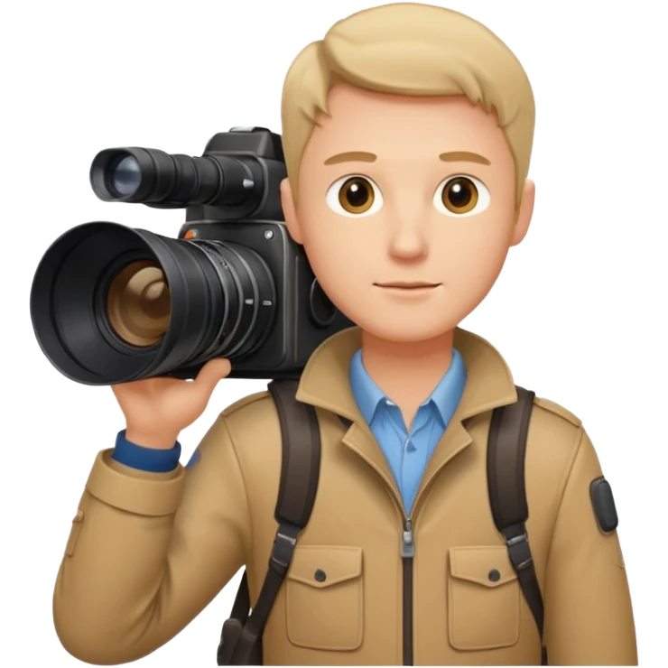 man single  large film Camera ,on his shoulder emoji
