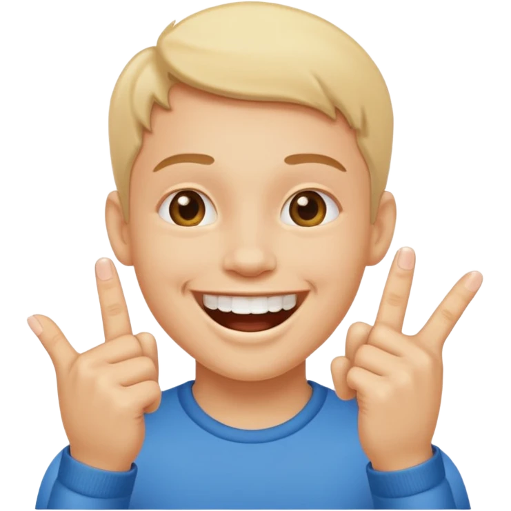 Smiley with his fingers between his teeth  emoji