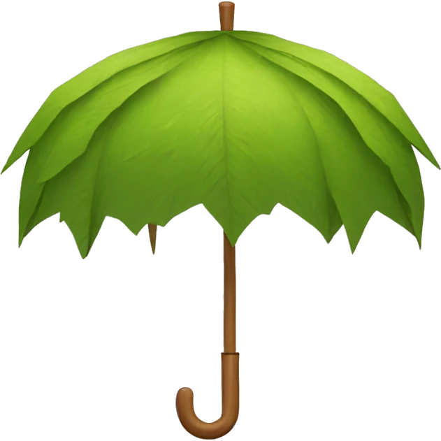 Wooden leaf umbrella emoji