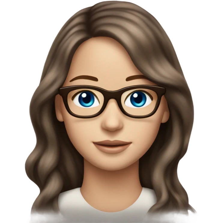 Photo Jennifer Lawrence with blue eyes glasses and long chocolate coloured hair emoji