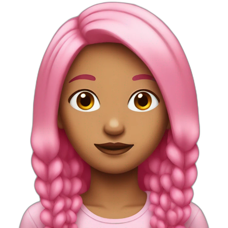 pink haired woman emoji