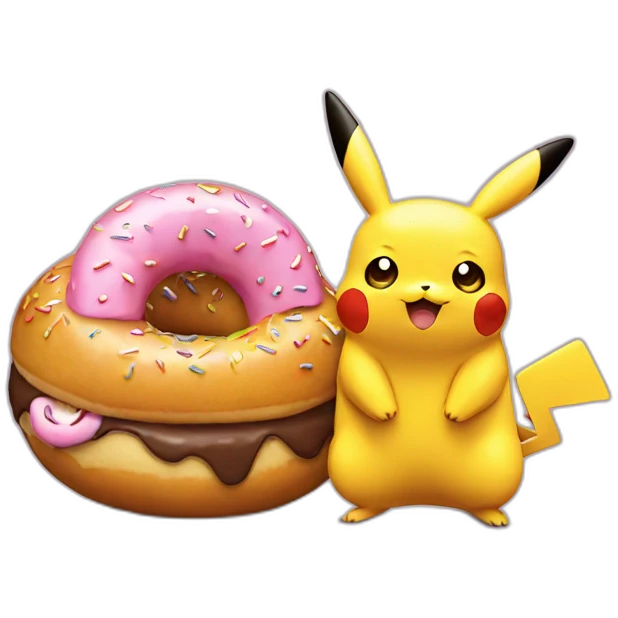 Pikachu whit a donut emoji