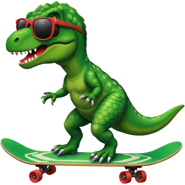 T rex riding a skateboard with sunglasses  emoji