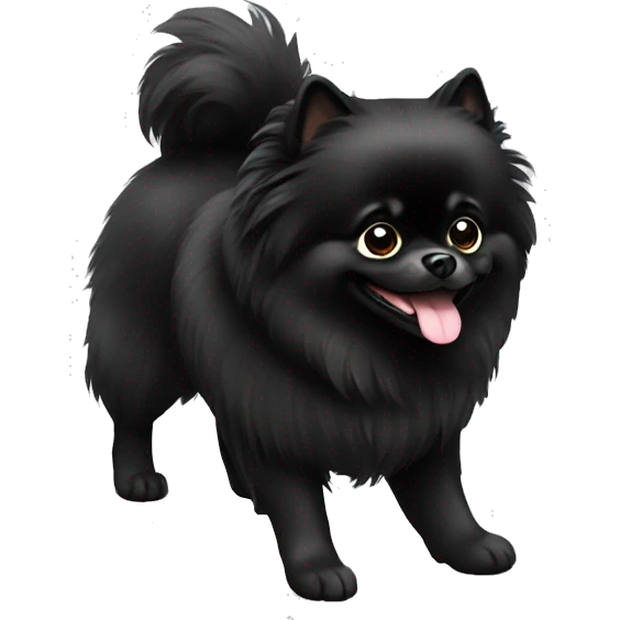 Dog black pomeranian emoji