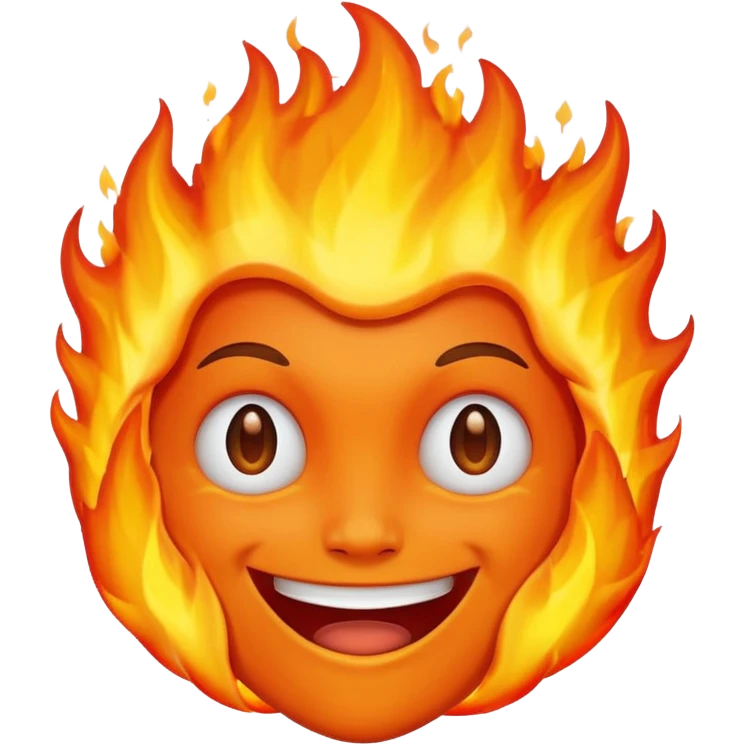 Make it look like a normal emoji just with burning head🙂🔥 emoji